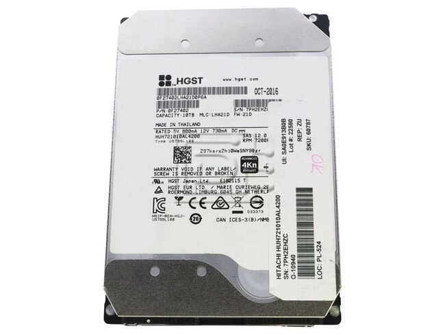 HGST HUH721010AL4200 0F27402 SAS Hard Drive Image 1 image