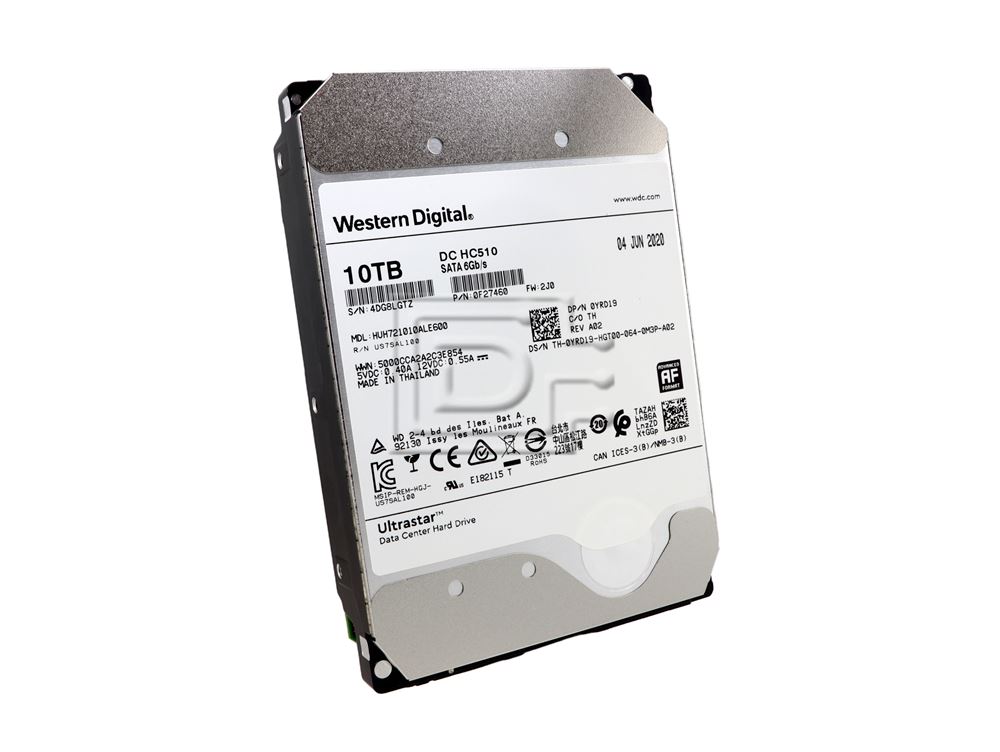 Western Digital HUH721010ALE600 0F27460 0F27452 0F27604 YRD19 0YRD19 10TB 7.2K Power Disable SATA Hard Drive Image 1 image