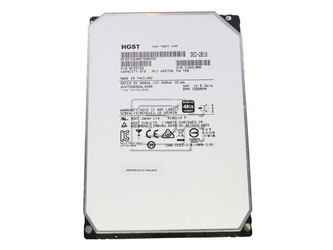 HGST HUH728080AL4200 0F25726 Hitachi 8TB SAS 4Kn HDD 12Gbps Image 1 image