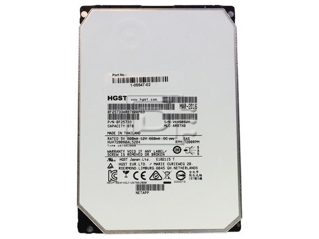 HGST HUH728080AL5204 0F23657 0F25733 SAS Hard Drive Image 1 image
