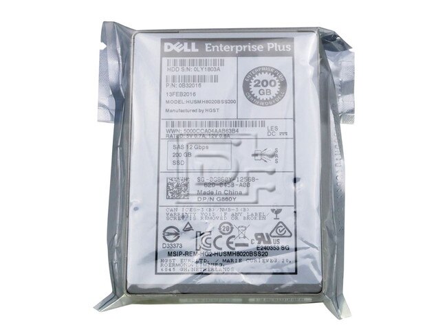 Dell Equallogic Compellent HUSMH8020BSS200 0B32016 G860Y 0G860Y SAS Solid State drive image 2