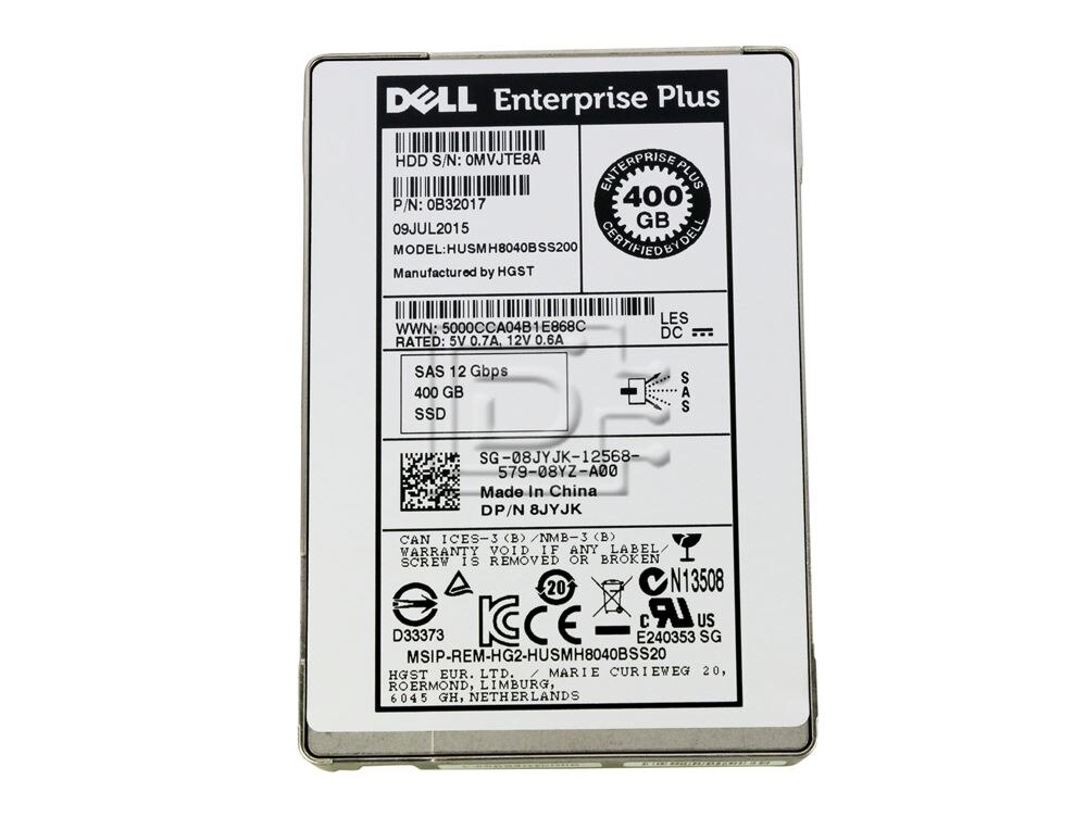 HGST HUSMH8040BSS200 08JYJK 8JYJK 0B32017 SAS Solid State Drive Image 1 image