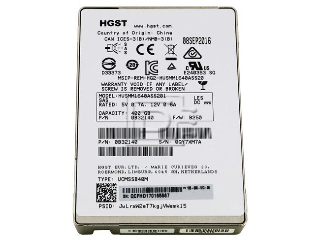 HGST HUSMM1640ASS201 0B32145 eMLC Enterprise SAS SSD Solid State Drive Image 1 image