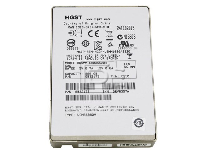 HGST HUSMM1680ASS204 0B32166 SFF SAS SSD Image 1 image
