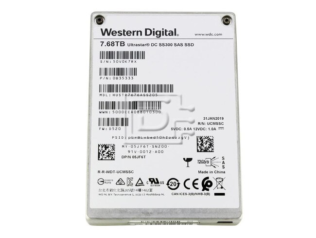 Hitachi HUSTR7676ASS205 0B35333 0B34998 5JF6T 05JF6T SAS Solid State Drive image 1