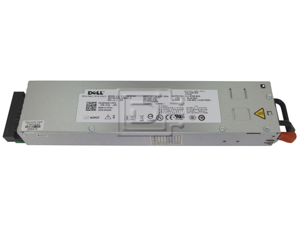 Dell New PowerEdge 1950 670W PowerSupply P424D 0P424D CN-0P424D