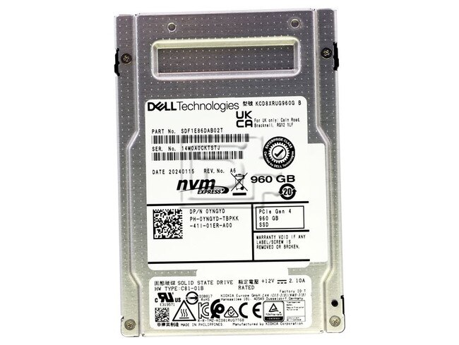 Dell KCD8XRUG960G YNGYD 0YNGYD 960GB PCIe NVMe SSD Image 2 image