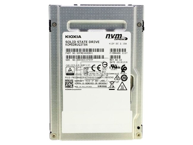 Toshiba KCM5DRUG3T84 SDFME44GEB01 PCIe NVMe U2 RI SSD image 1
