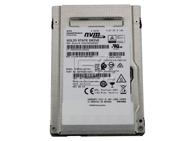 Toshiba KCM5XRUG3T84 P07189-003 VO003840KWCEC SDFMF84CAB01 PCIe NVMe SSD image 1