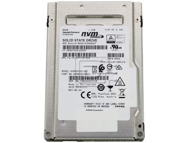 KIOXIA KCM5XVUG1T60 MO001600KWUDT P07178-002 SDFMC85CAB01 PCIe NVMe SSD image 1