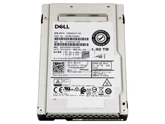 Toshiba KPM5WVUG1T92 DJY51 0DJY51 1.92TB SAS Mixed Use 24Gbps SED SSD Image 1 image