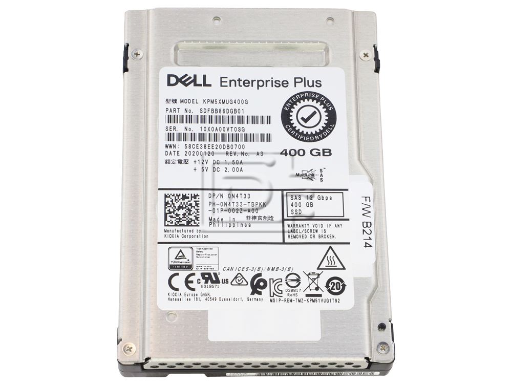 Toshiba KPM5XMUG400G N4T33 0N4T33 Dell 400GB Write Intensive WI SAS SSD Image 1 image