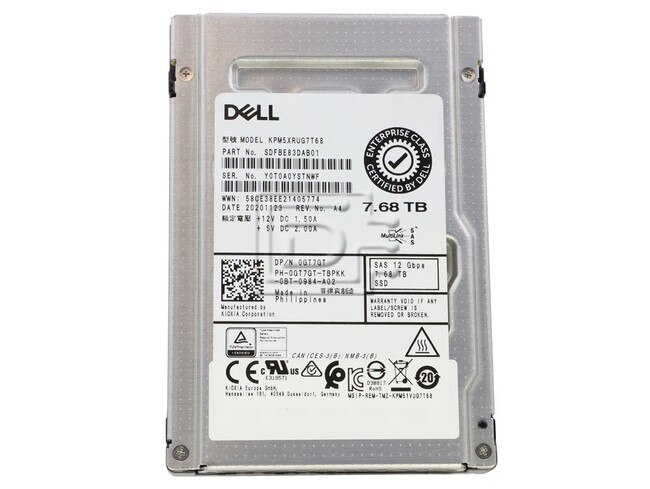 Toshiba KPM5XRUG7T68 GT7GT 0GT7GT Dell 7.68TB SAS Read Intensive SSD Image 1 image