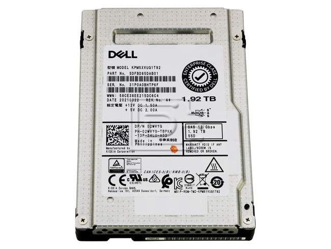 Toshiba KPM5XVUG1T92 2WVYG 02WVYG SAS eSSD Image 1 image