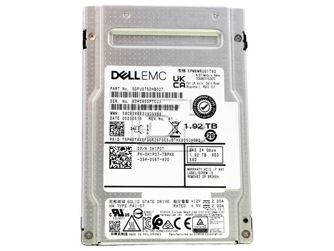 Toshiba KPM6WRUG1T92 H1P07 0H1P07 SDFUS75DHB02T SAS Solid State Drive Image 2 image