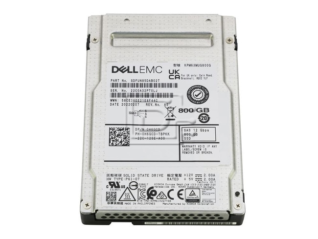 KIOXIA KPM6XMUG800G H6GCD 0H6GCD SDFUN85DAB01T SDFUN85DAB02T SAS SSD Image 1 image