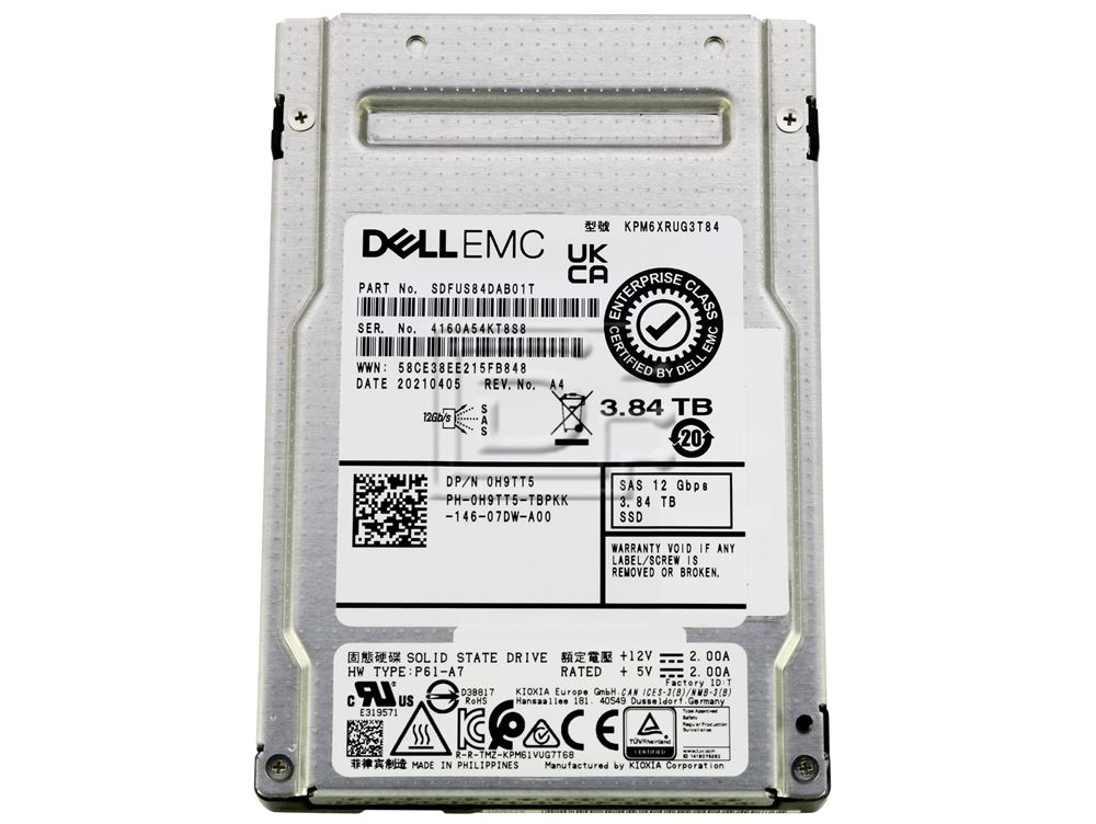 KIOXIA KPM6XRUG3T84 SDFUS84DAB01T H9TT5 0H9TT5 Dell 3.84TB SAS SSD ME4 / ME5 Image 2 image