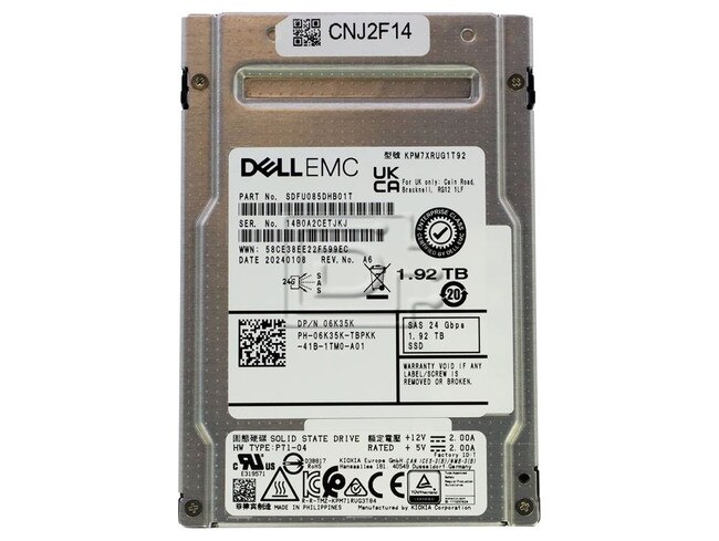 Toshiba KPM7XRUG1T92 6K35K 06K35K Dell 1.92TB SAS SSD ME4 / ME5 Image 1 image
