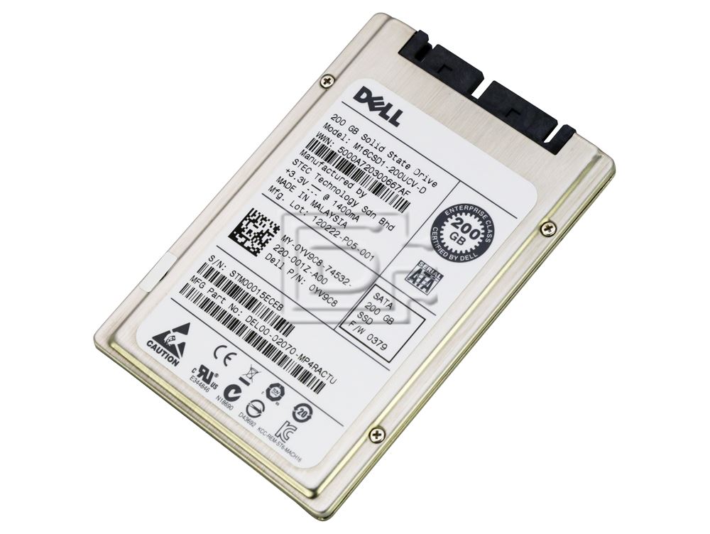Dell YV9C8 / sTec M16CSD1-200UCV-D 200GB 1.8in uSATA Solid State Drive ...