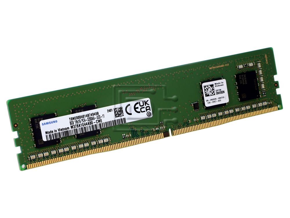 SAMSUNG M378A1G44AB0-CWE NV80N 0NV80N Samsung M378A1G44AB0-CWE Dell NV80N 8GB DDR4-3200 PC4-25600 288-Pin UDIMM Non-ECC Memory Image 1 image
