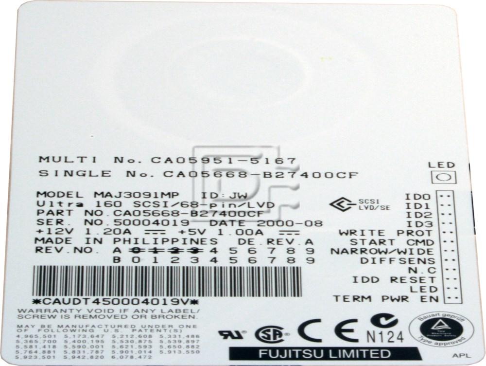 FUJITSU MAJ3091MP SCSI Hard Drive Image 2 image