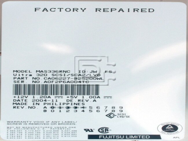 FUJITSU MAS3367NC SCSI Hard Drive image 2