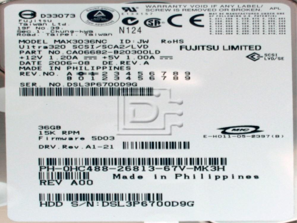 FUJITSU MAX3036NC H6530 0H6530 0HC488 HC488 SCSI Hard Drive Image 2 image