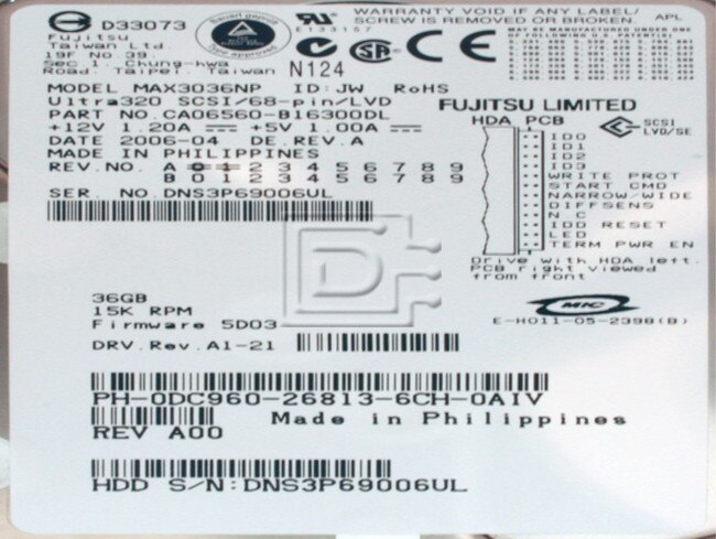 FUJITSU MAX3036NP SCSI Hard Drive image 2