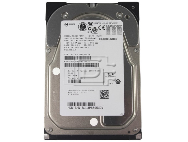 FUJITSU MBA3073RC 0RW548 RW548 CA06778-B100 SCSI Hard Drive image 1