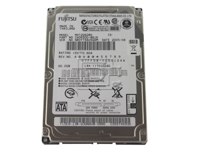 FUJITSU MHT2060BH Laptop SATA 2.5" Hard Drive image 1