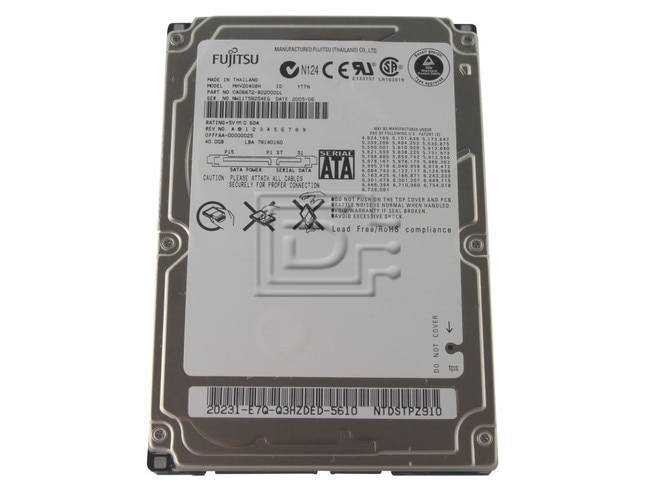 FUJITSU MHV2040BH Laptop SATA 2.5" Hard Drive image 1