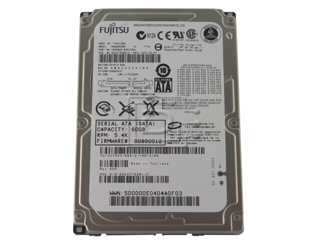 FUJITSU MHW2060BH UT933 0UT933 Laptop SATA 2.5" Hard Drive Image 1 image