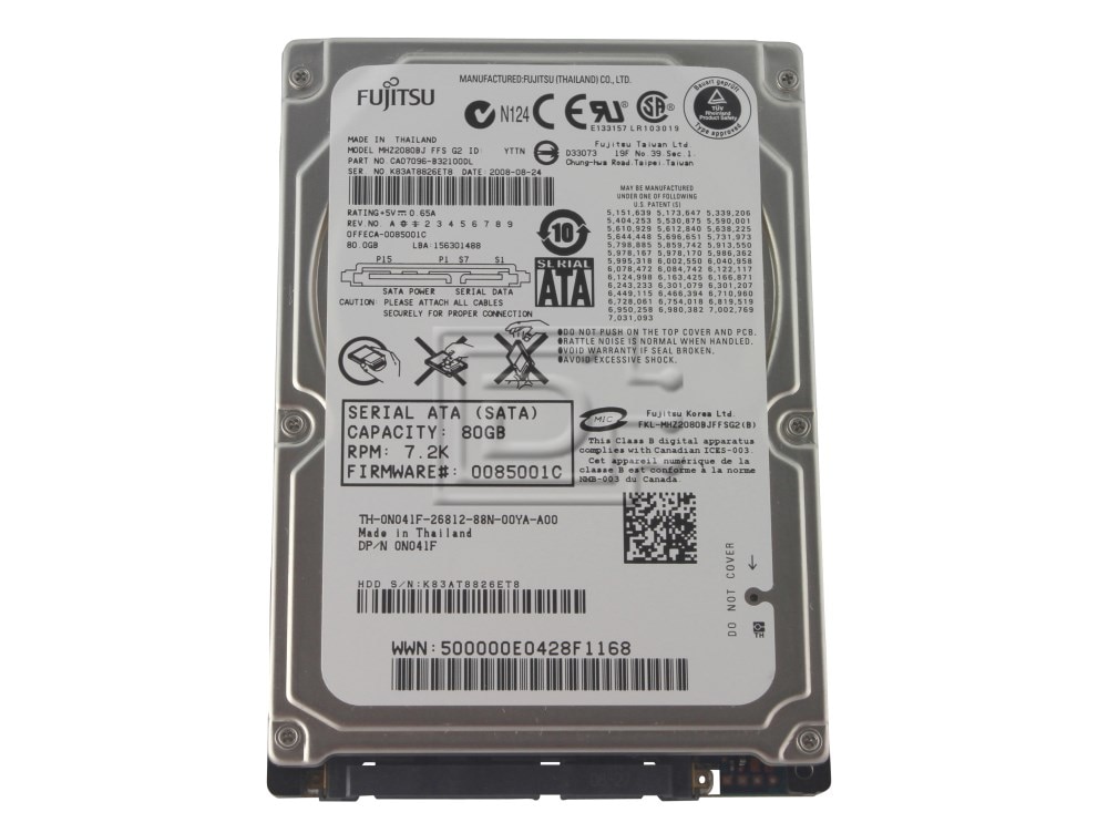 Fujitsu MHZ2080BJ / N041F 80GB SATA Hard Laptop Hard Drive