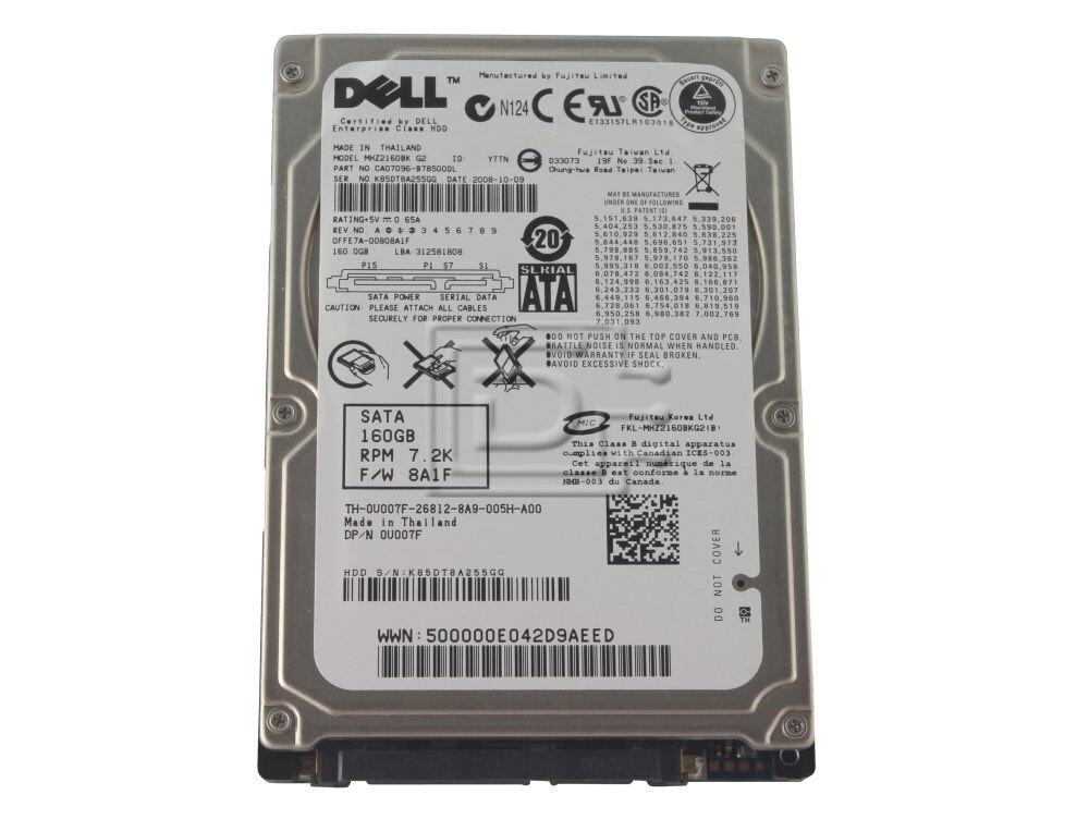 thumbnail image 2 of 160GB 5400RPM 2.5" SATA II Laptop Hard Drive – For Dell, HP, Lenovo, Mac – Open Box 2 of 6