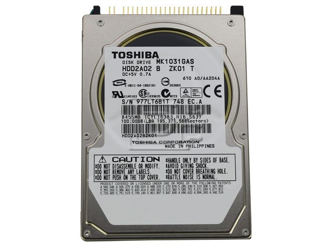 Toshiba MK1031GAS HDD2A02 Laptop IDE ATA100 Hard Drive Image 2 image
