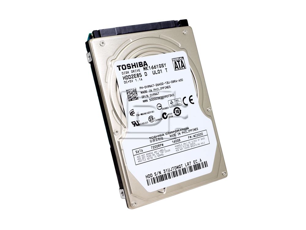Toshiba MK1661GSYFN DGMXG 0DGMXG Laptop SATA 2.5" Hard Drive Image 1 image