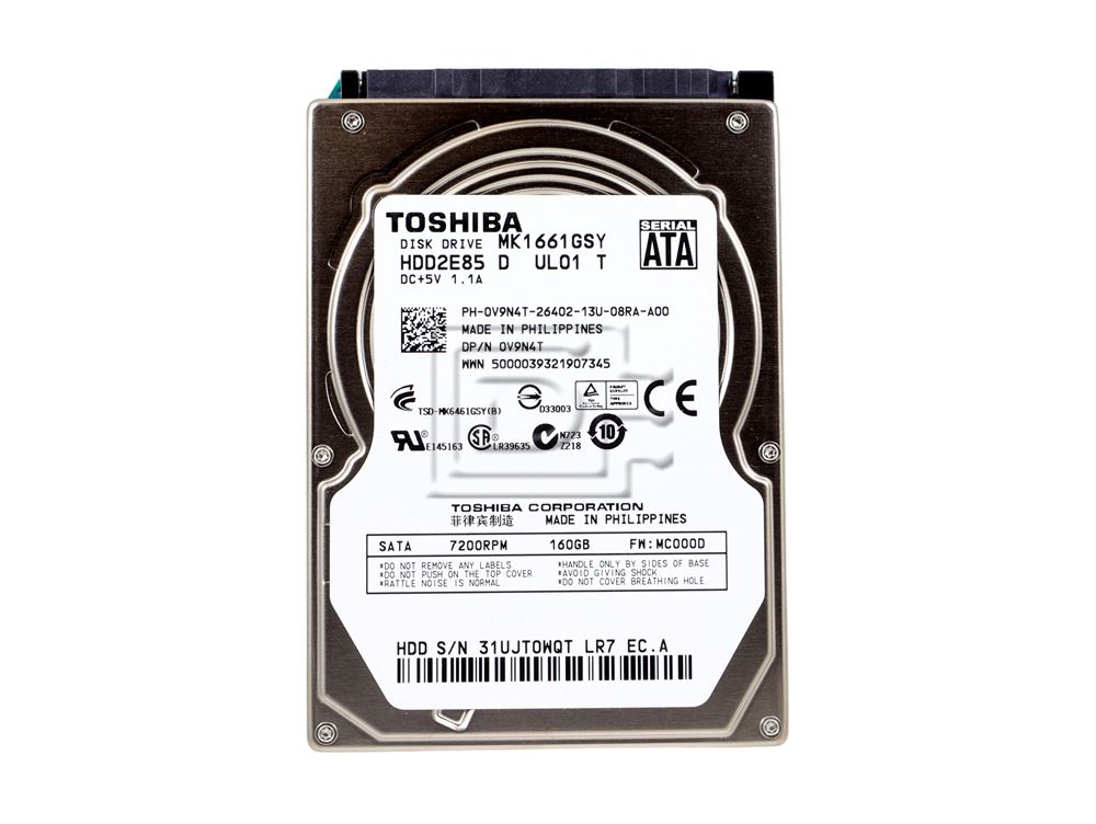 Dell DGMXG / Toshiba MK1661GSYFN 160GB 7,2K 2,5" SATA 3,0Gb/s Notebook HDD - Bild 2 von 3