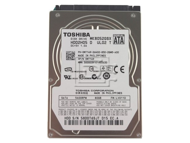 Toshiba MK8052GSX WT149 0WT149 Laptop SATA Hard Drive image 1