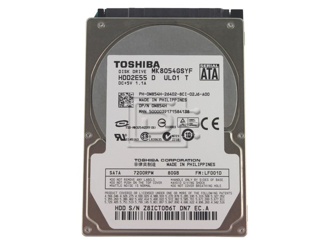 Toshiba MK8054GSYF Laptop SATA Hard Drive Image 1 image