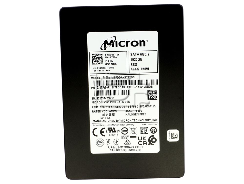 Micron MTFDDAK1T9TDS-1AW16ABDB 91N08 091N08 1.92TB SATA SSD Image 2 image