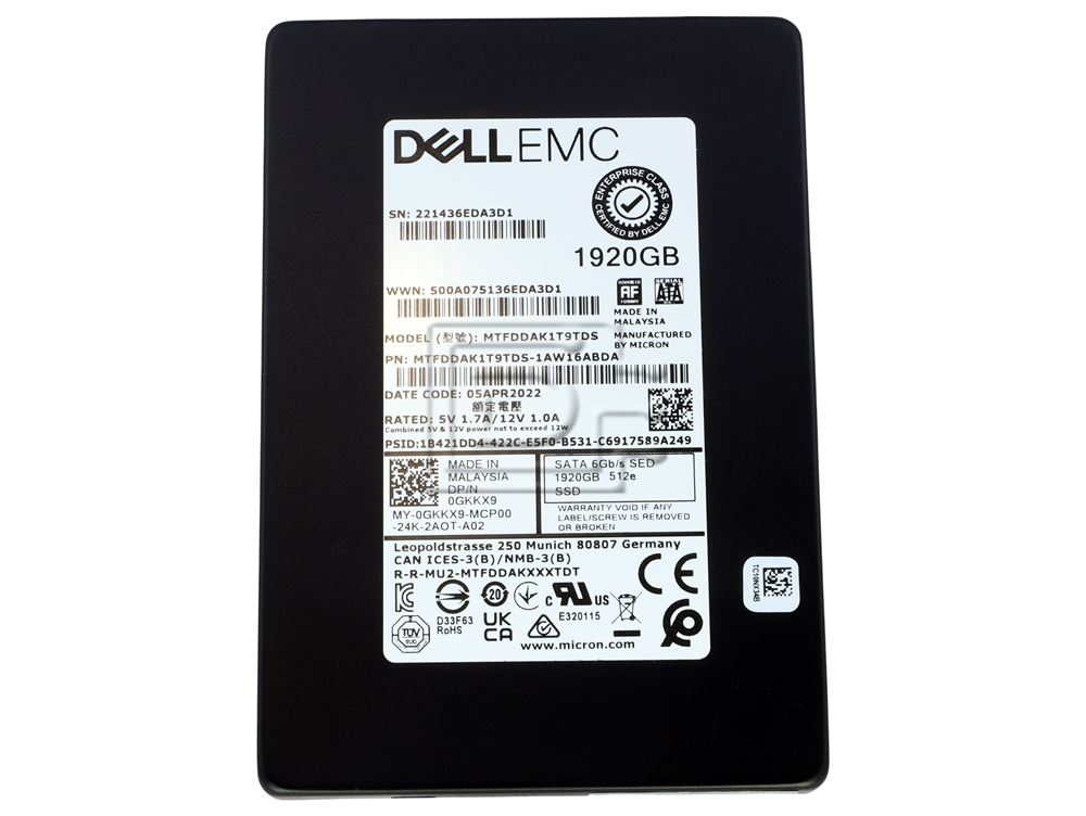 Micron MTFDDAK1T9TDS-1AW16ABDA GKKX9 0GKKX9 5300 Pro 1.92TB SATA SED Read RI SSD Image 2 image