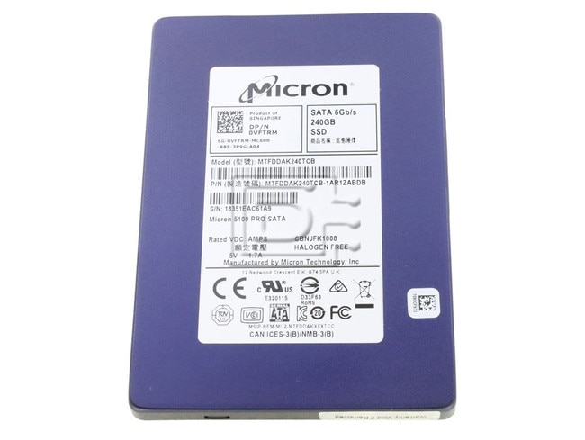 Micron MTFDDAK240TCB-1AR1ZABYY MTFDDAK240TCB-1AR1ZAB MTFDDAK240TCB-1AR1ZABDB 0VFTRM VFTRM SATA Solid State Drive Image 1 image