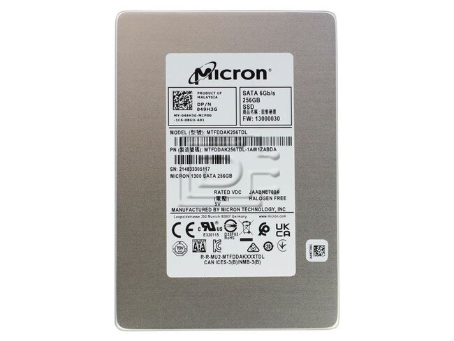 Micron MTFDDAK256TDL-1AW1ZABDA 49H3G MTFDDAK256TDL SATA Solid State Drive Image 1 image