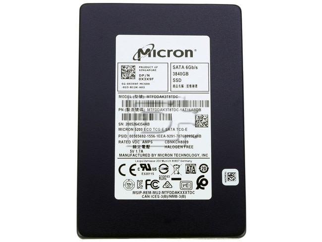 Micron MTFDDAK3T8TDC-1AT16ABDB X3X9F 0X3X9F MTFDDAK3T8TDC SATA Solid State Drive Image 2 image