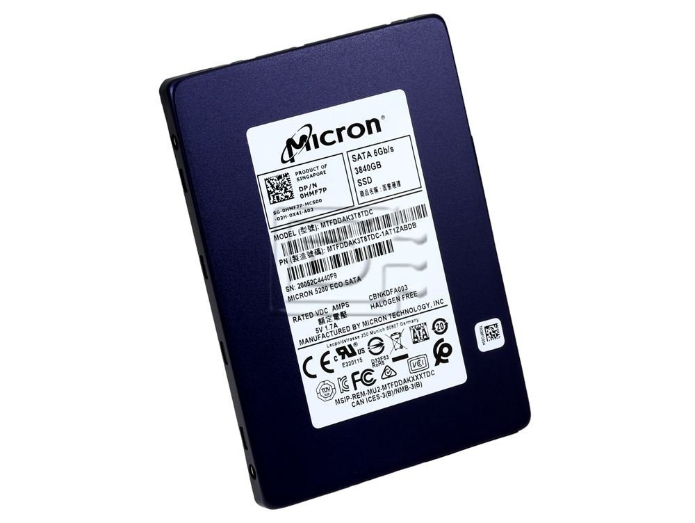 Micron MTFDDAK3T8TDC JXF4T 0JXF4T MTFDDAK3T8TDC-1AT1ZABDB MTFDDAK3T8TDC-1AT1ZABYY 3.84TB SATA Solid State Drive Image 1 image