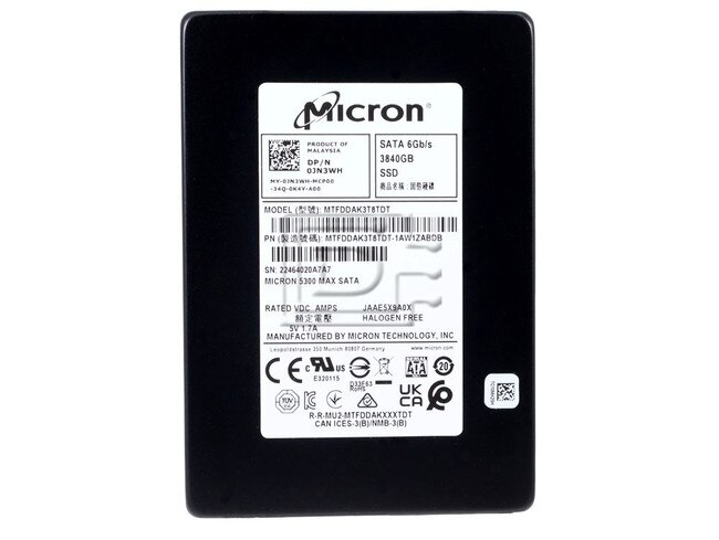 Micron MTFDDAK3T8TDT-1AW16ABDB JN3WH 0JN3WH MTFDDAK3T8TDT MTFDDAK3T8TDT-1AW16ABYY 5300 MAX 3.84TB SATA SED SSD Image 2 image