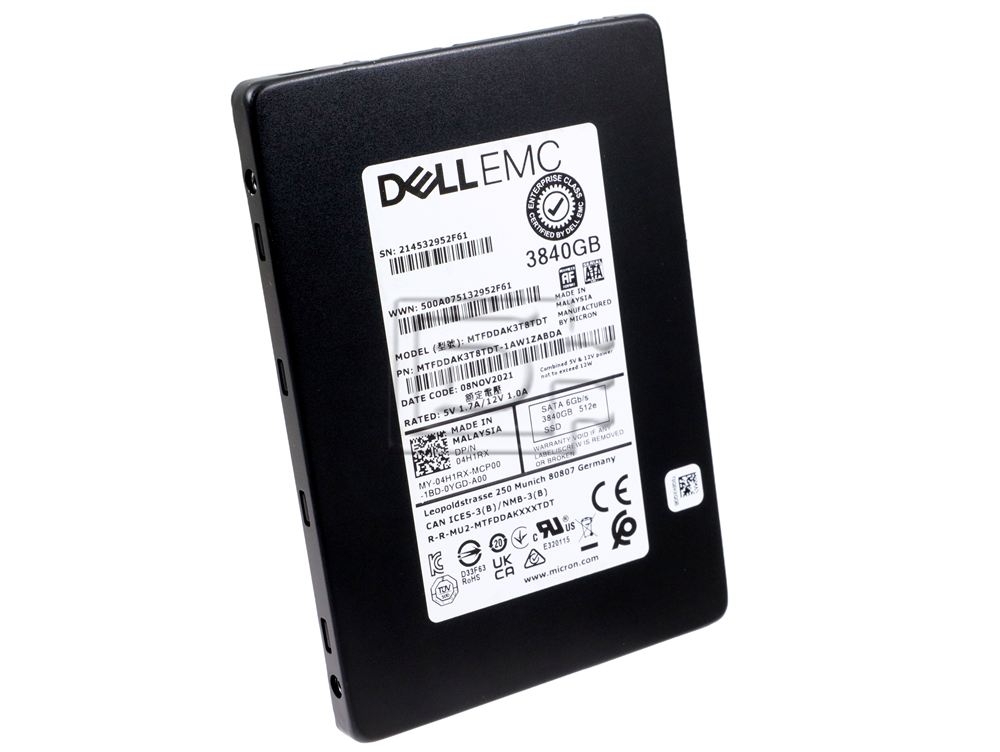 Micron MTFDDAK3T8TDT 4H1RX 04H1RX MTFDDAK3T8TDT-1AW1ZABDA MTFDDAK3T8TDT-1AW16ABDA 3.84TB SATA SED SSD Image 1 image