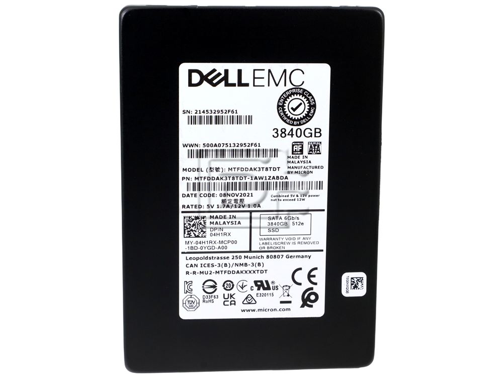Micron MTFDDAK3T8TDT 4H1RX 04H1RX MTFDDAK3T8TDT-1AW1ZABDA MTFDDAK3T8TDT-1AW16ABDA 3.84TB SATA SED SSD Image 2 image
