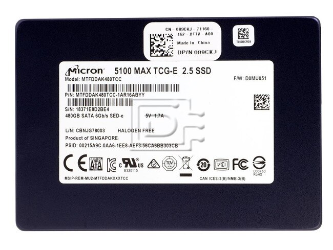 Micron MTFDDAK480TCC-1AR16ABYY 89CKJ 089CKJ 5100 MAX 480GB SED SATA Solid State Drive Image 2 image