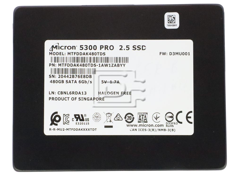 Micron 9300 Max 6.4TB NVMe U.2 Enterprise Solid State Drive 